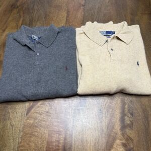 Vintage Polo Ralph Lauren Lambswool Sweaters Lot 2 Size Large READ
